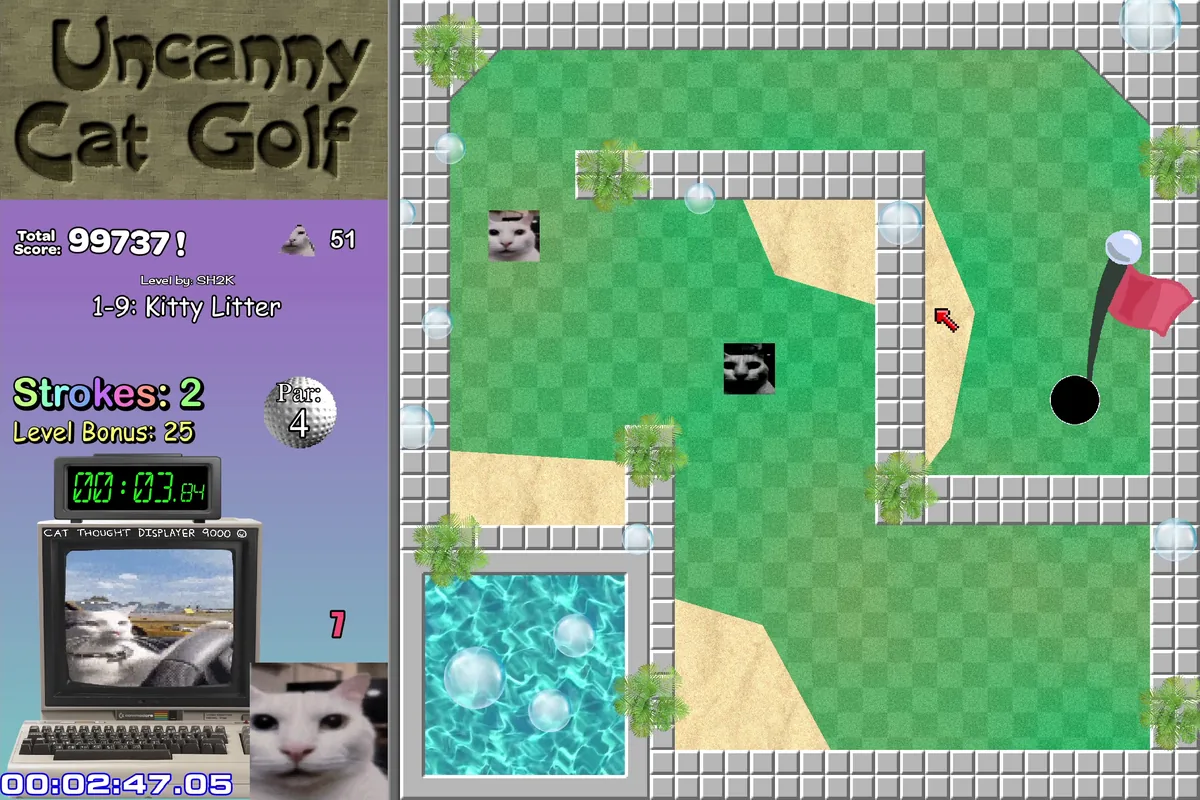 Uncanny Cat Golf surreal mini-golf screenshot 3