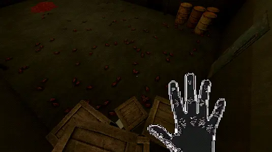 When the Clock Stops screenshot showing insects on the floor and scattered crates